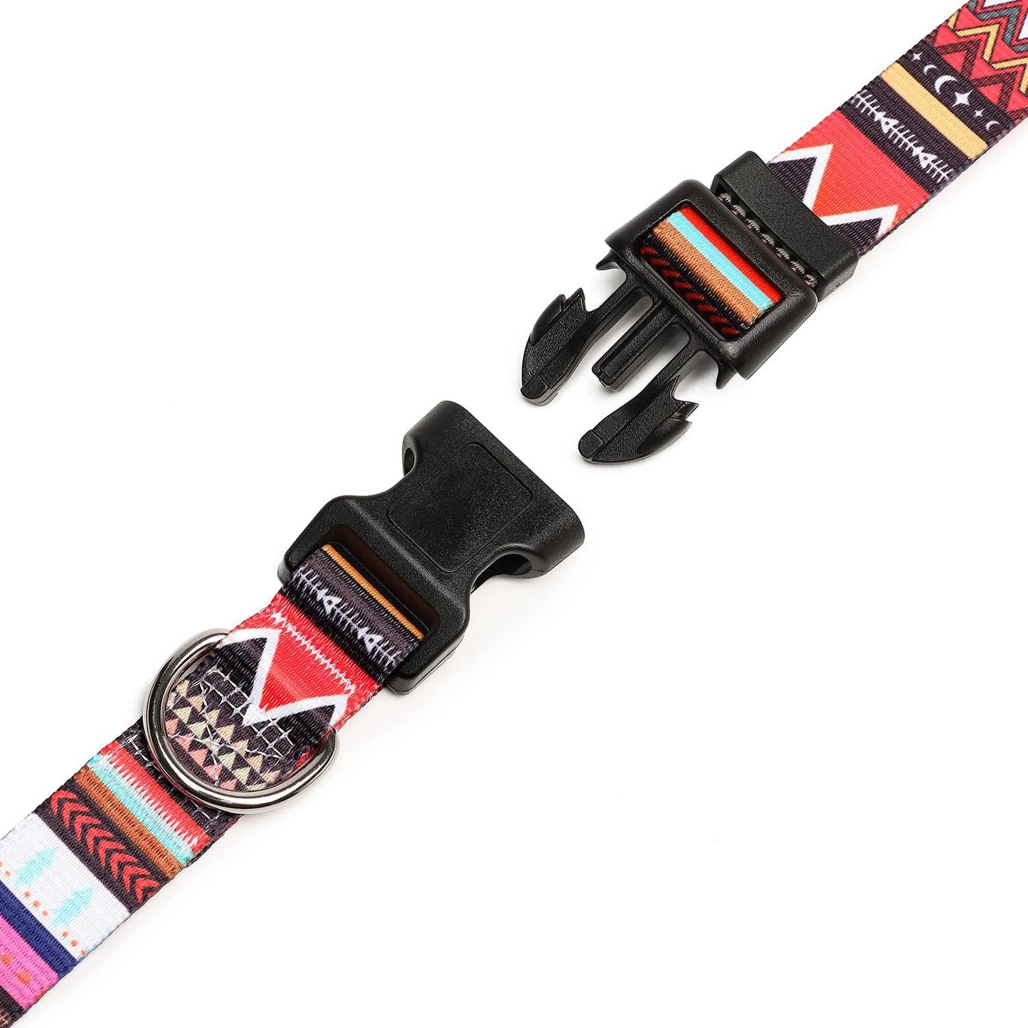 Mercano Adjustable Dog Collar - Special Design Patterns, Soft Nylon Comfortable Durable Pet Collar for Small Medium Large Dogs (S, Tribal Pink)