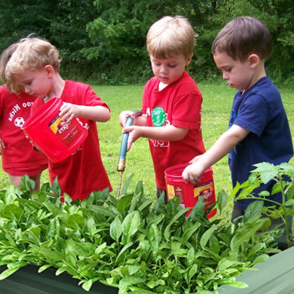 4x4x1ft Metal Raised Garden Bed Kit，Galvanized Garden Bed Box for Vegetables, Flowers, Herbs, and Succulents,120 Gallon Capacity - Green