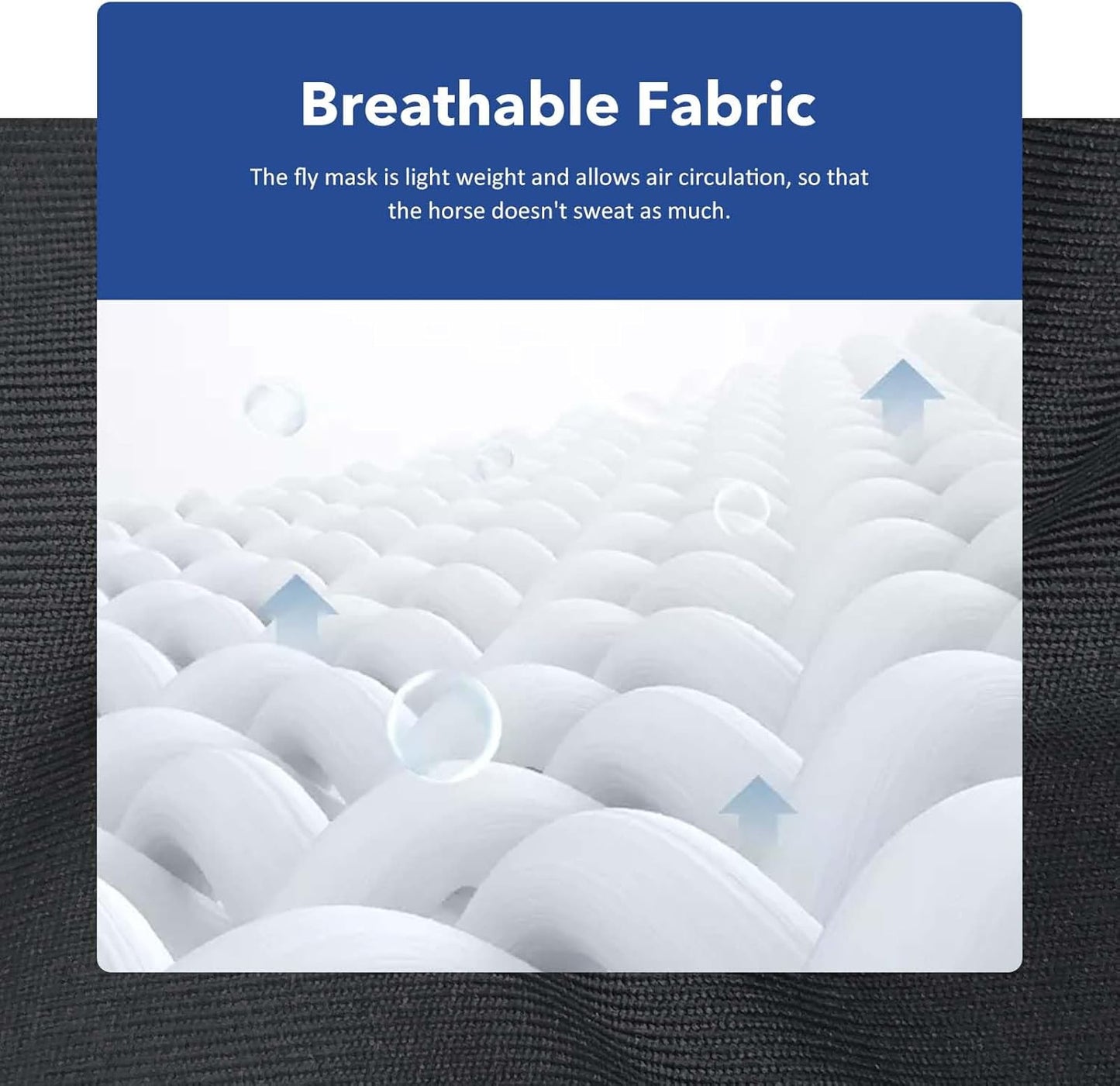 Harrison Howard Super Comfort Stretchy Fly Mask Large Eye Space with UV Protection Soft on Skin with Breathability Classic Letters Full Size