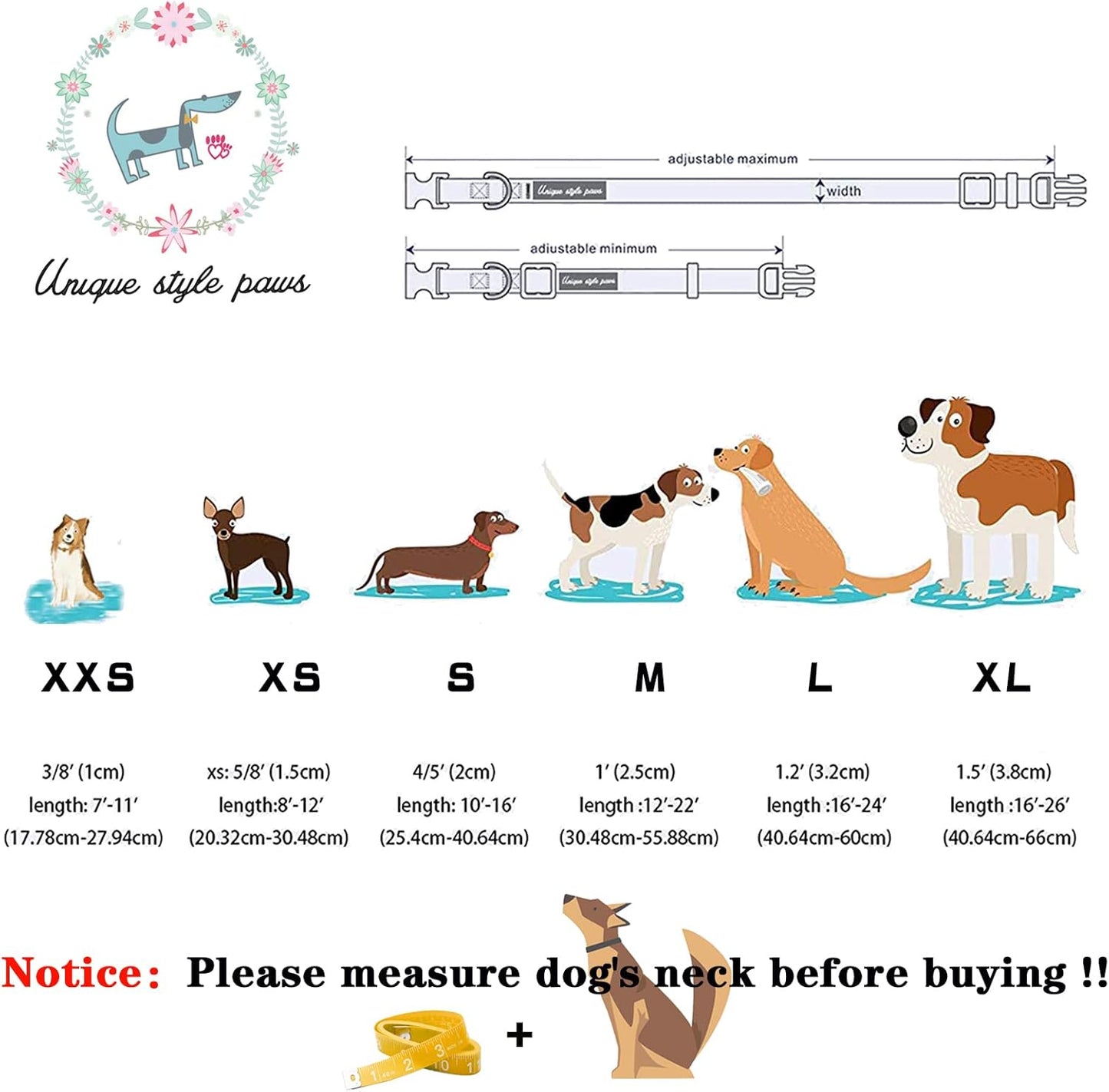 Unique style paws Thanksgiving Dog Collar with Flower Tie Autumn Turkey Theme Puppy Collar for Small Medium Large Dogs-XS