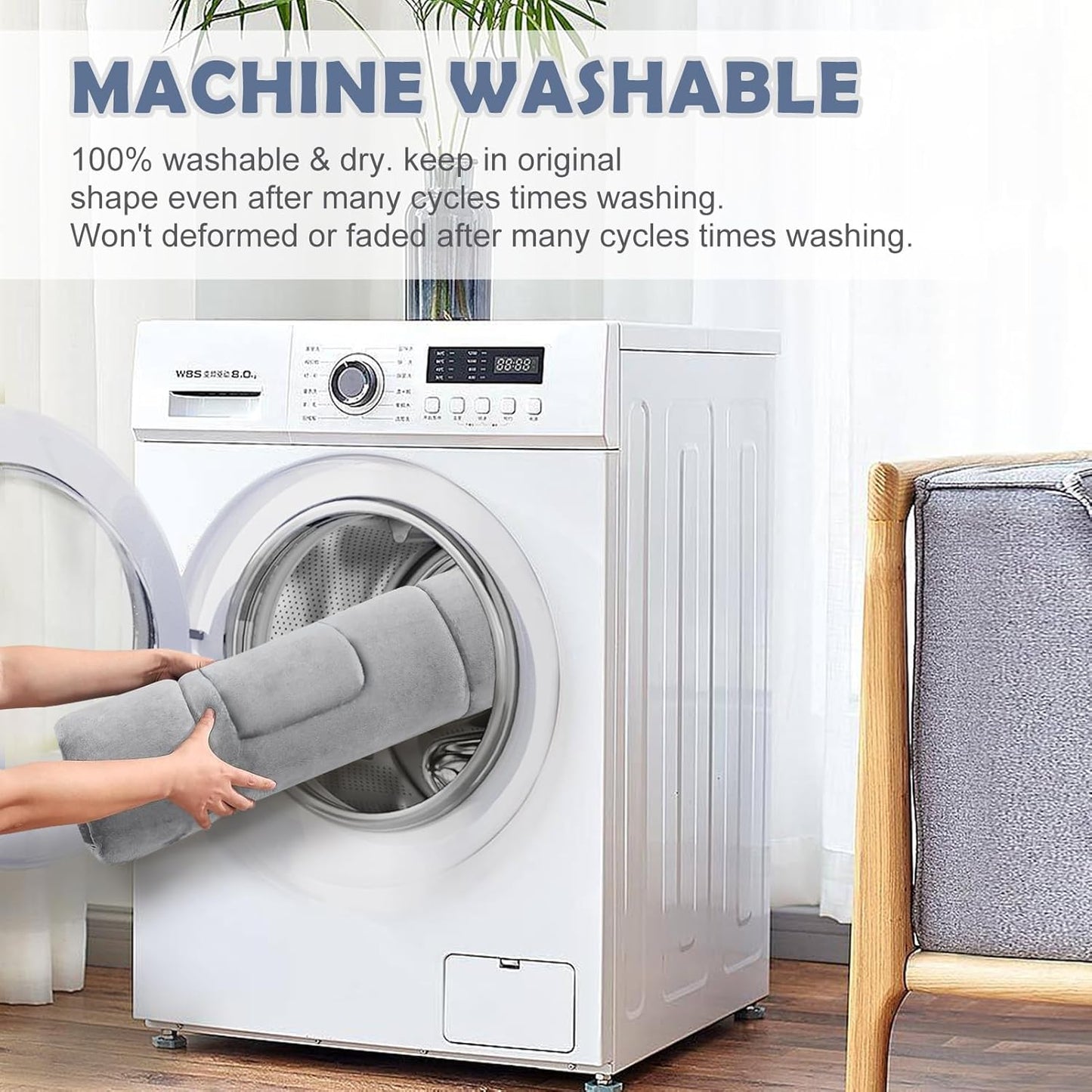 JoicyCo Soft Dog Crate Bed Pad Mat, 48 in Non-Slip Bottom Washable for Extra Large Dogs, Pet Mattress Kennel Pad, Clay Gray