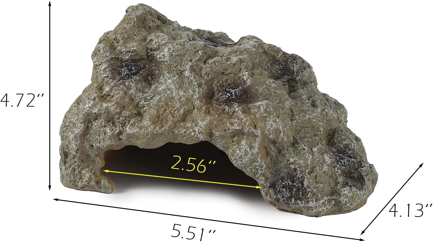 IBWell Resin Leopard Gecko Hide, True to Nature Reptile Rock for Bearded Dragon Hideout Snake Hides for Ball Pythons, Tortoise House Terrarium DÉCor - Small