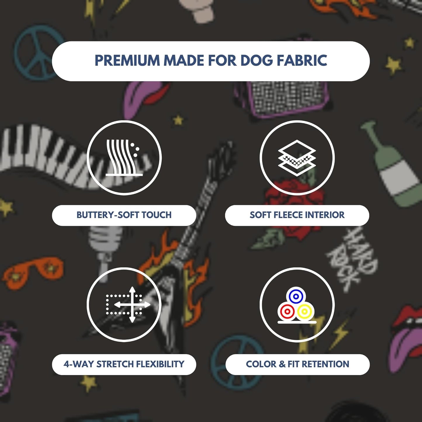 Spark Paws Dog Hoodie – Premium Dog Sweater for Small, Medium, and Large Dogs | Warm Outfits for French Bulldogs, Pitbull, Puppy, Winter Jacket Alternative - Rock and Roll -2XL