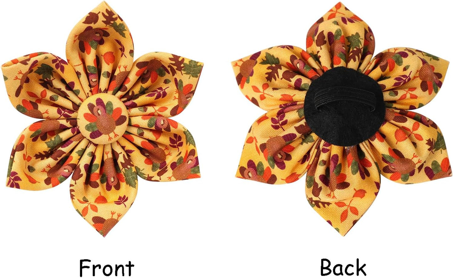 Lionet Paws Thanksgiving Day Dog Collar with Flower, Dogs Flower Collar with Metal Buckle for Dogs, Adjustable Comfortable Dog Collars Girl, XS, Neck 8-12 in