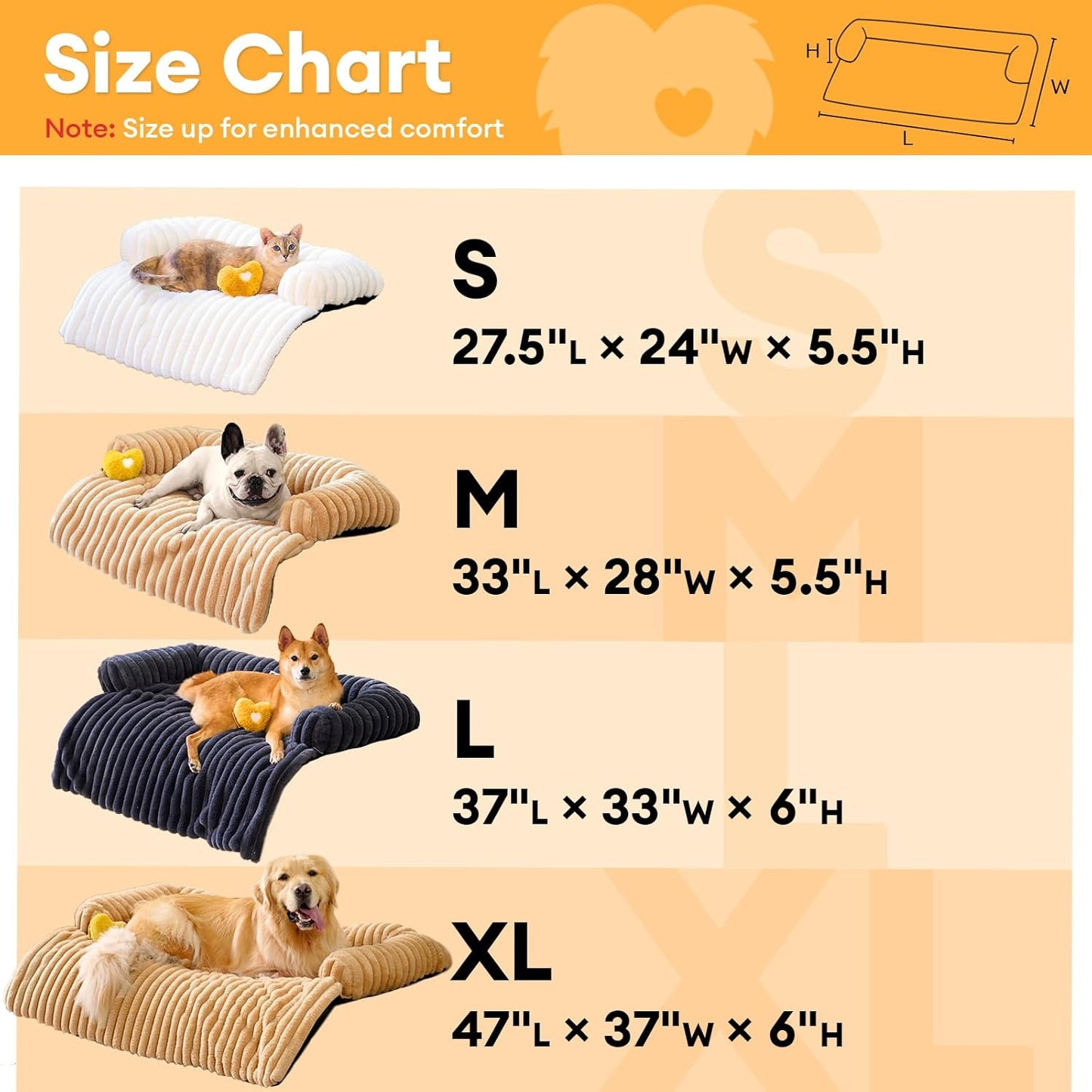 FUNNY FUZZY Pet Couch Cover for Sofa, Calming Dog Bed for Couch, Fluffy Plush Dog Couch Mat for Furniture Protector for Medium Dogs and Cats, 33×28 in, Khaki