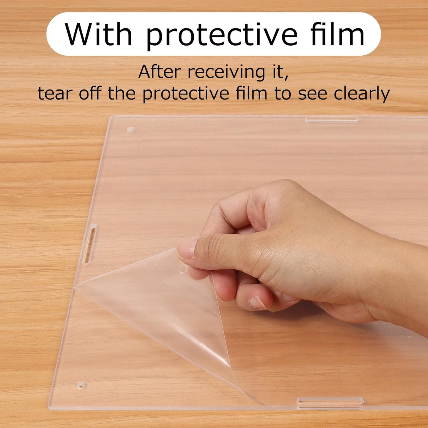 Acrylic Tarantula Enclosure, Reptile Terrarium Breeding Tank w/Temperature Hygrometer,Habitat Reptiles Feeding Box Isopod Terrarium Cage for Insect Lizard Home Office (Reptile-Tank-L(No Tray))