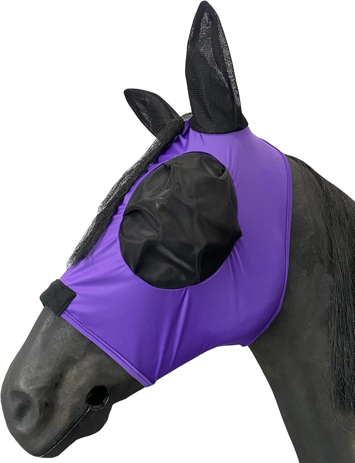 Horse Mesh Fly Mask with Ears, Soft Lycra Mesh Mask Anti-UV with Ears Violet, Cob