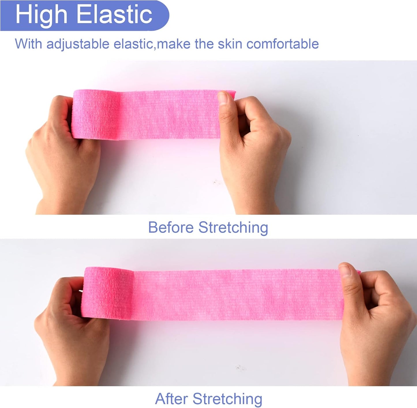 9 Pack 2" x 5 Yards Self Adhesive Bandage Wrap Self Stick Wrap for Ankle, Wrist, Finger, Sports, Breathable Cohesive Vet Tape for Pets (Pink)