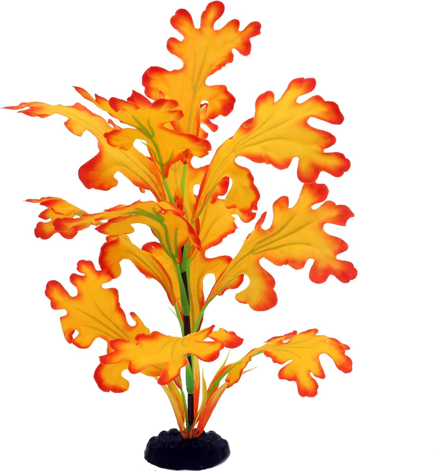 2-Pack 12 Inch Aquarium Silk Aquarium Plants, Artificial Plastic Plant for Small Tank, Goldfish, Fish Hides (Yellow, 12 Inch)