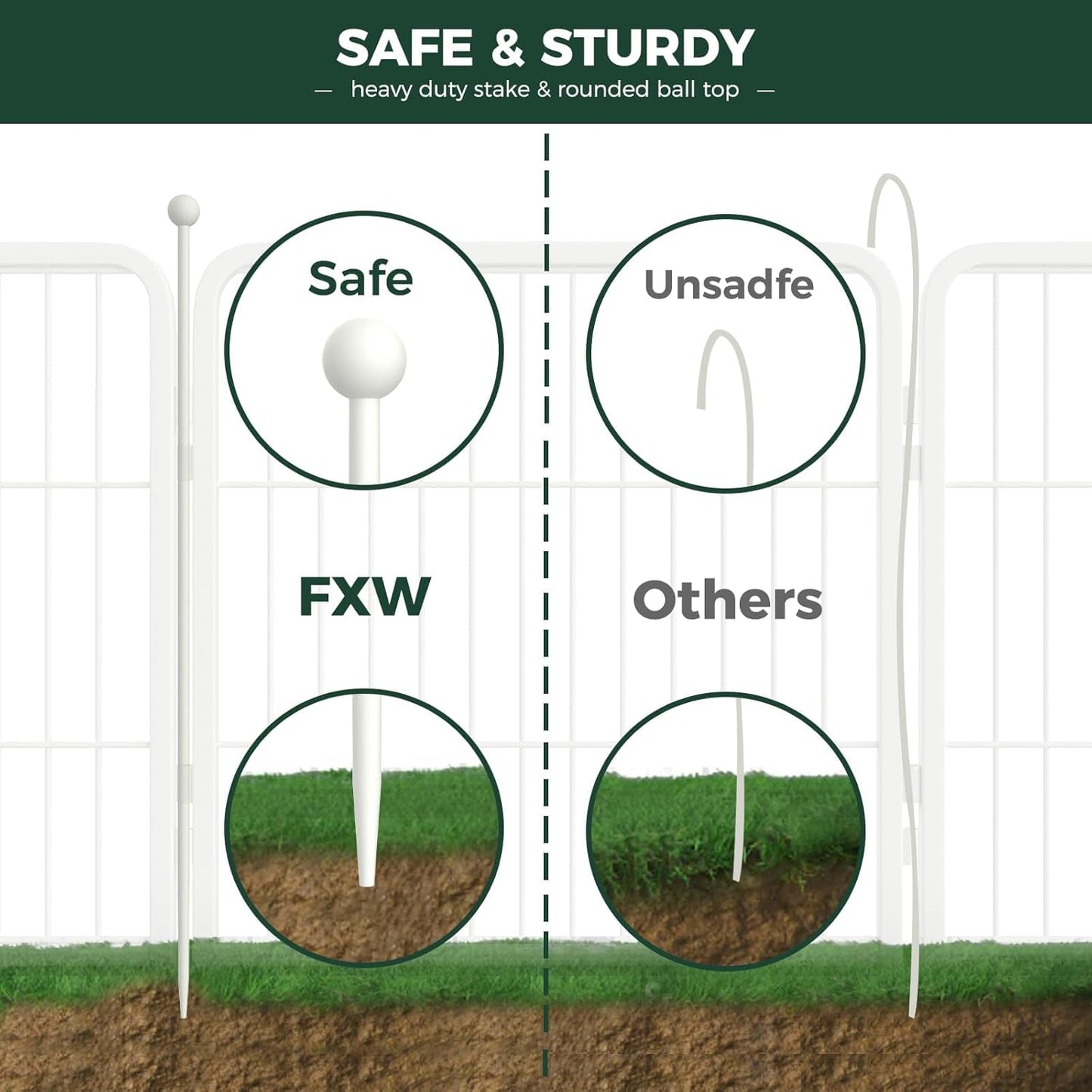 FXW Rollick Unleashed Dog Playpen for Indoor, Yard, RV Camping, 40 inch 32 Panels for Medium and Large Dogs, White│Patented