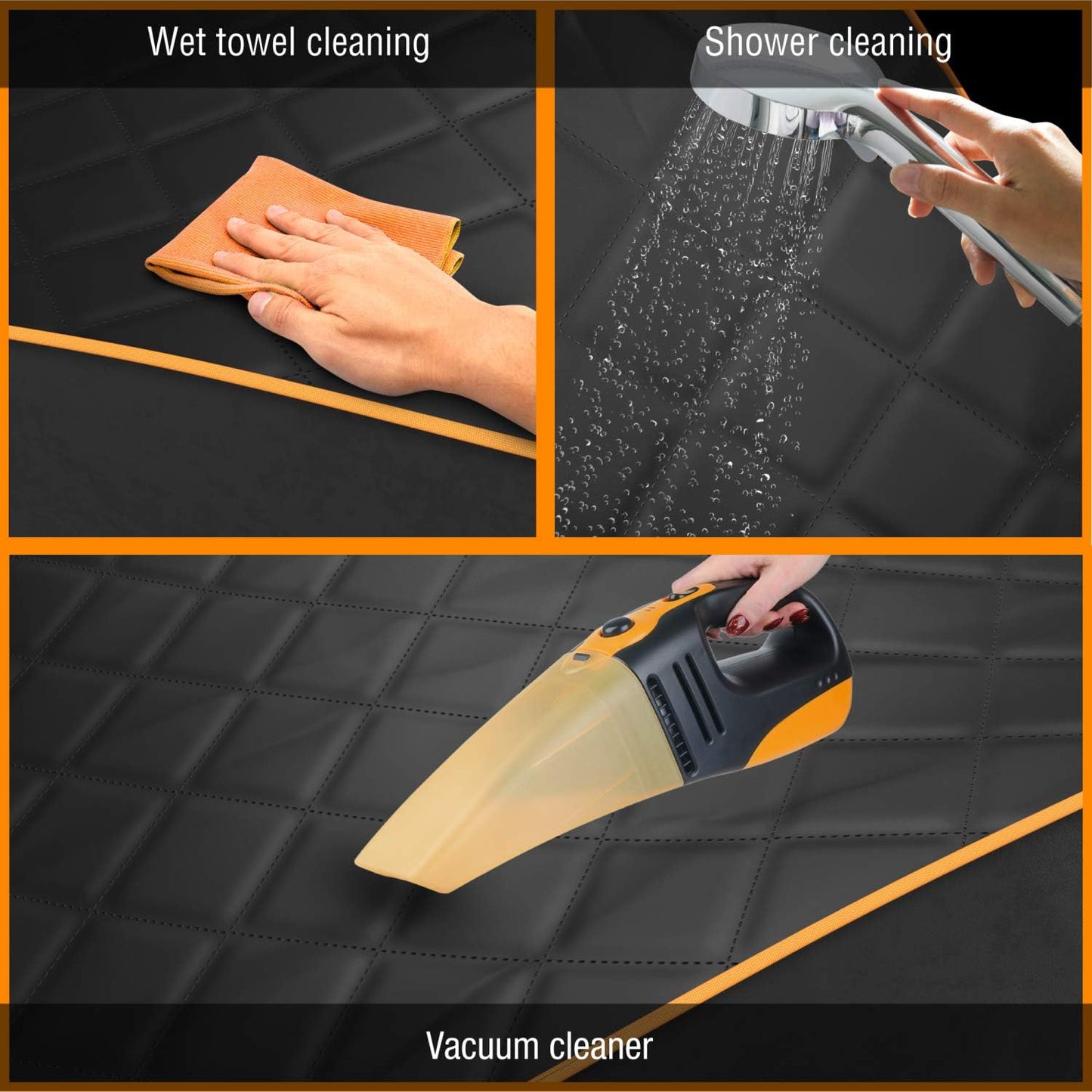 Active Pets Dog Car Seat Cover, Waterproof Front Seat Protector for SUV Truck Sedan, Pet Safety Travel Comfort System with Universal Fit, Orange