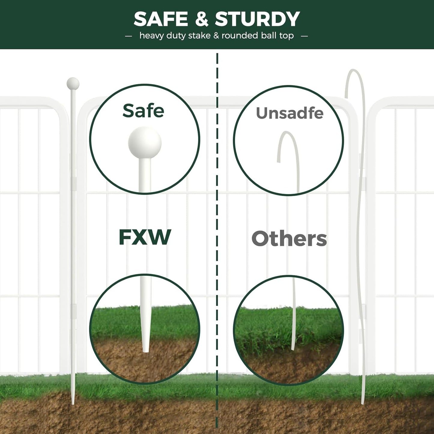 FXW Rollick Unleashed Dog Playpen for Indoor, Yard, RV Camping, 24 inch 8 Panels for Small and Puppy Dogs, White│Patented