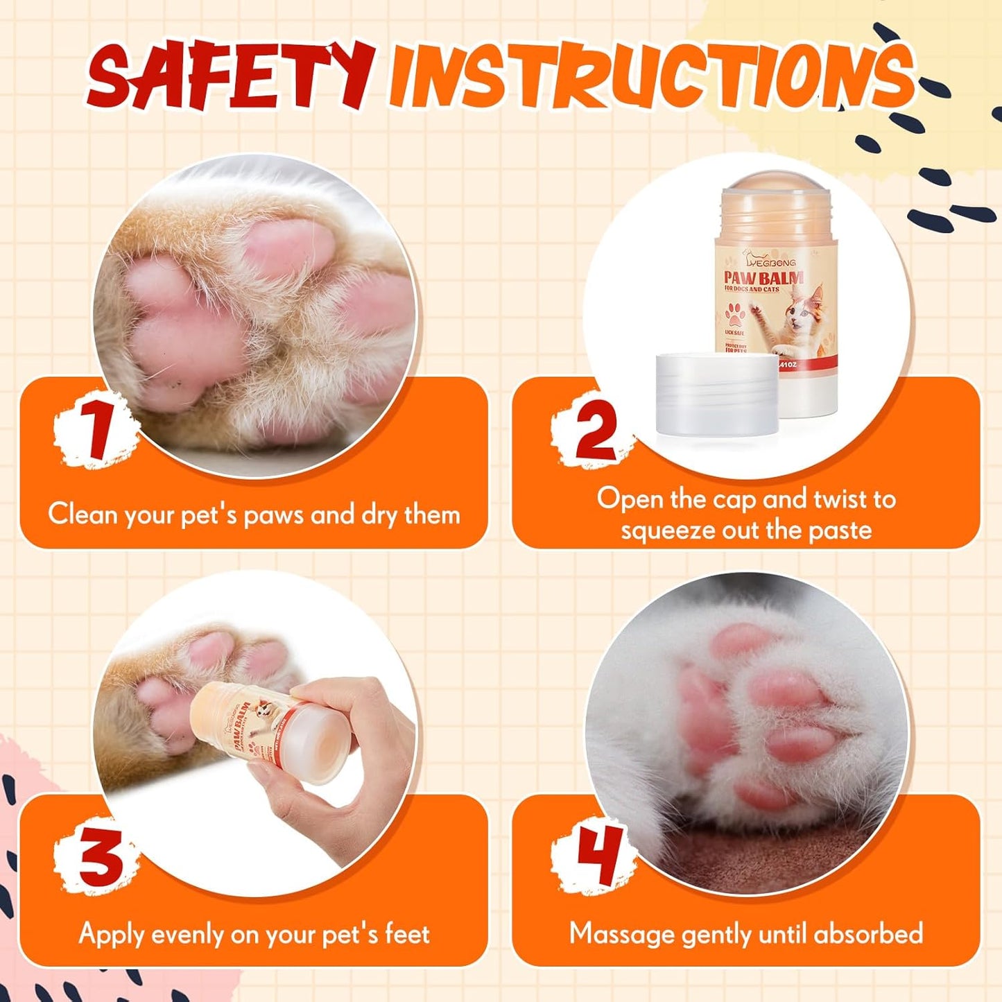 Cat Paw Butter 1.4 oz Balm for Cats Dogs Dry Noses and Cracked Paws Dog Cat Soother Balm Natural Butter for Dry Noses