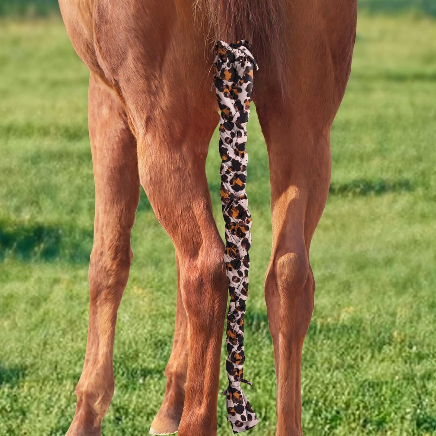 Harrison Howard 3 Tube Stretchy Fabrics Adjustable Closure Lightweight Horse Tail Bag for Horses Braid-in Tail Bag