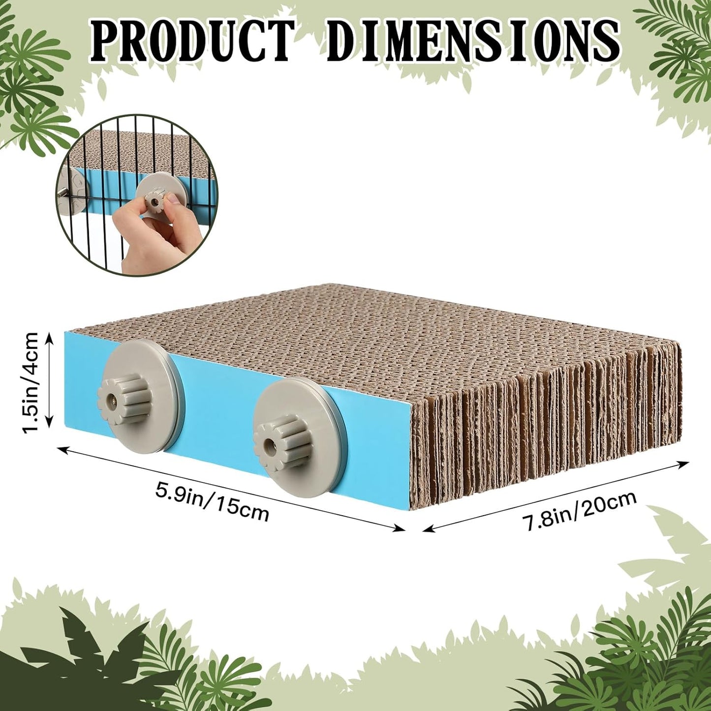 2 Pieces Bird Chew Toy Parrot Cage Perch Cardboard Platform Bird Paw Grinding Stand Parrot Cage Playground for Macaws, Small Parakeets, Conures, Budgies, Finches Conure Cockatiel (Medium)