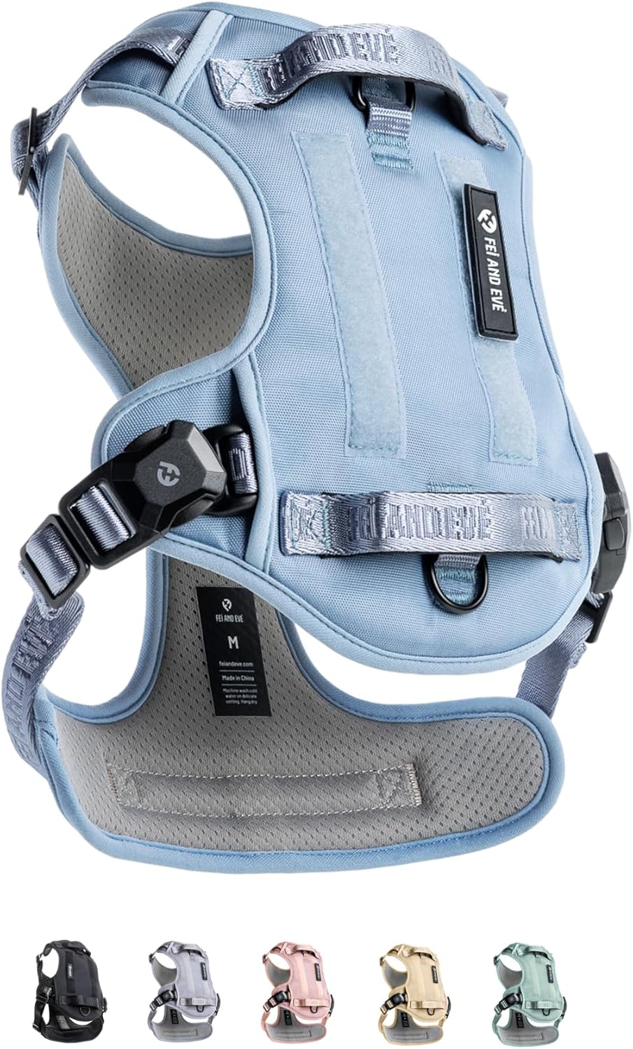 2025 New Edition, Fei & Eve MagEase Dog Harness - 3-Second Magnetic Buckles | 3-Point No-Pull Control | Heavy-Duty 900D Nylon | Dual Safety Handles | Breathable Mesh | Adjustable Fit | Large, Blue