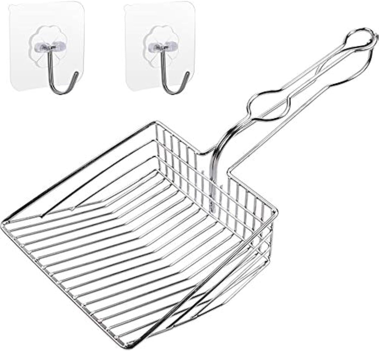 All Metal Litter Scoop, Solid Metal Sifter, Cat Litter Scoop Metal Jumbo, Cat Urine Scoop, Litter Scooper with Holder, Litter Scooper Holder, Jumbo Cat Litter Scoop Sifter Scooper Holder