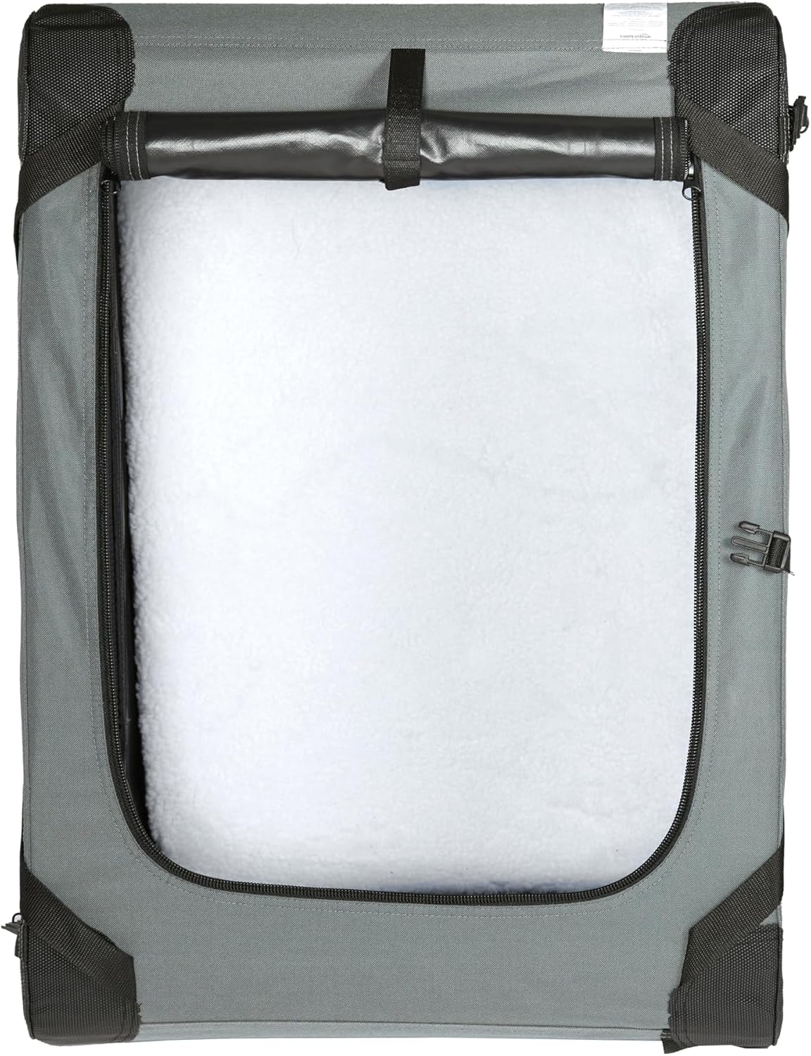 Amazon Basics 4-Doors Portable Soft-Sided Folding Travel Crate Kennel for cat, Dog, and Other Small Animals, Grey, M 30" x 21" x 21"