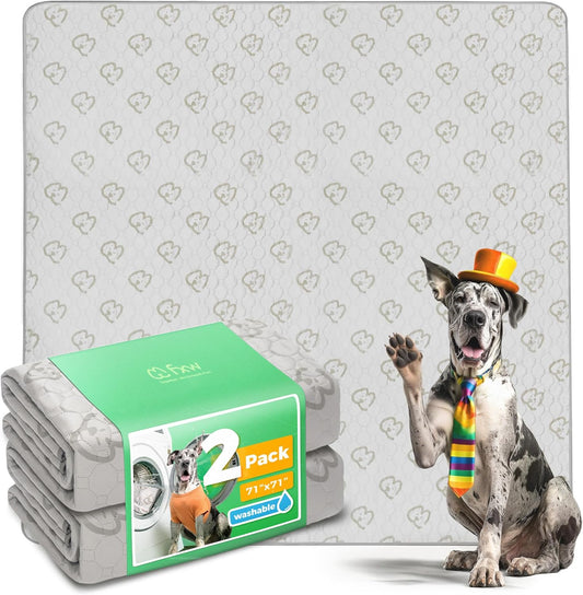 FXW Washable Pee Pads for Dogs, Puppy Pads with Super Absorbent, Specifically Designed for FXW Rollick/Homeplus 32/40/45inch 8 Panels Dog Playpen, 71" Square, Khaki, 2 Packs