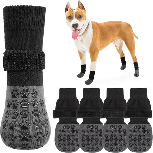 SCENEREAL Dog Socks to Prevent Licking Paws for Hardwood Floors Anti Slip, Dog Grippy Socks Shoes for Senior Small to Large Dogs, Dog Boots & Paw Protectors for Hot/Cold Scratching Pavement