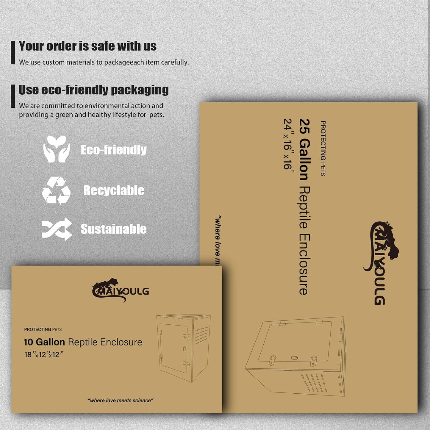 12x12x18 Reptile Enclosure – Acrylic Reptile Tank for Gecko, Snake, and Lizard – Compact PVC Terrarium for Small Pets