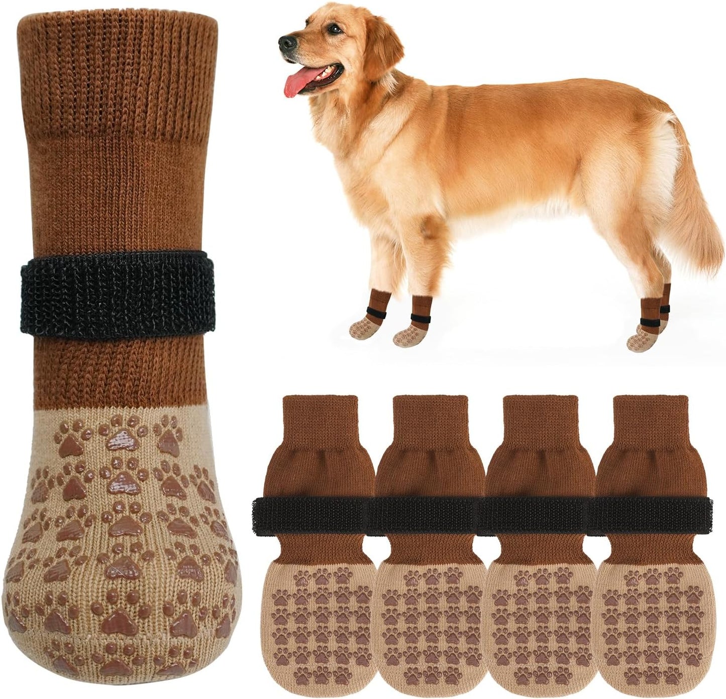 SCENEREAL Dog Socks to Prevent Licking Paws for Hardwood Floors Anti Slip, Dog Grippy Socks Shoes for Senior Small to Large Dogs, Dog Boots & Paw Protectors for Hot/Cold Scratching Pavement
