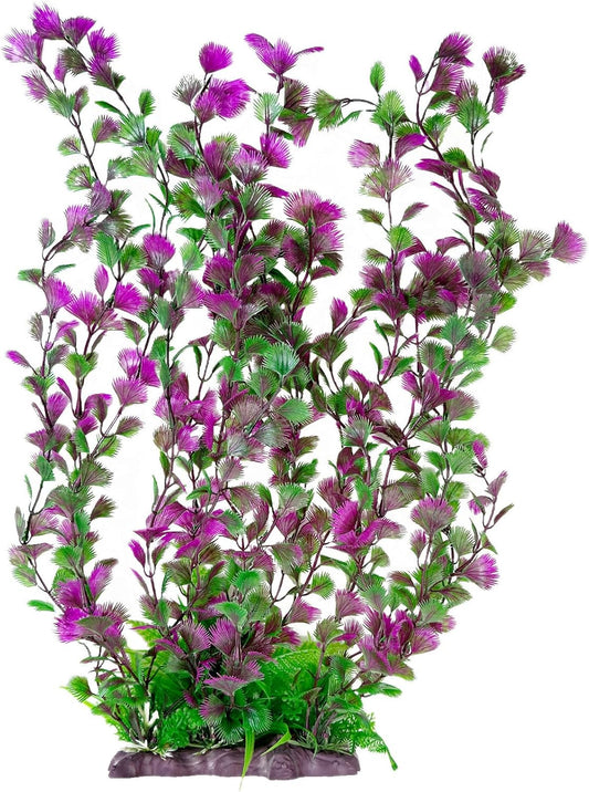 Hamiledyi Aquarium Plastic Plants Aquarium Decor Artificial Fish Tank Plants,Tall Fish Tank Decorations, Extra Large Aquarium Plant 20.4-inch Tall,1PCS