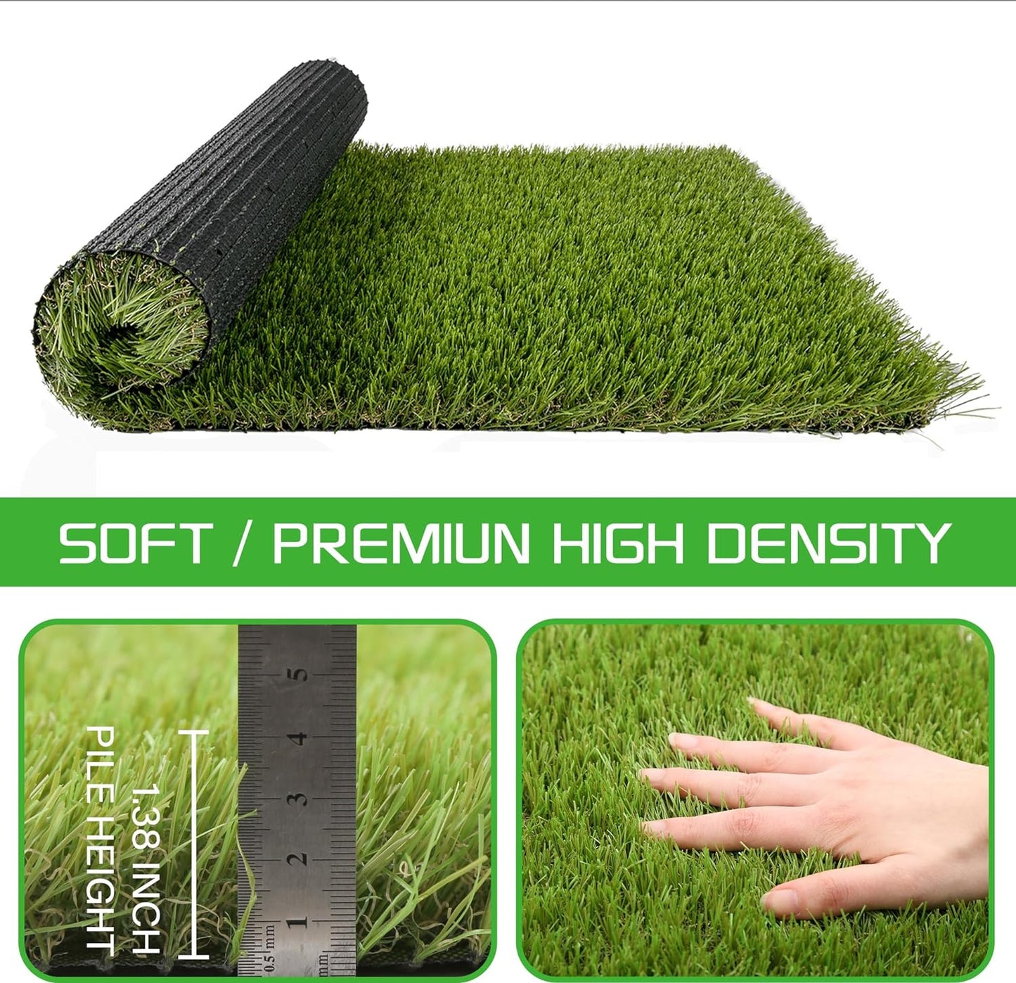 Artificial Grass Turf for Dogs 3 ft x 5 ft,1.38 inch Fake Grass Pee Pad for Puppy Potty Training，Faux pet Grass Rug for Indoor/Outdoor Patio,Dogs Wee Wee Pad,Turf Grass Mat for Dogs Potty