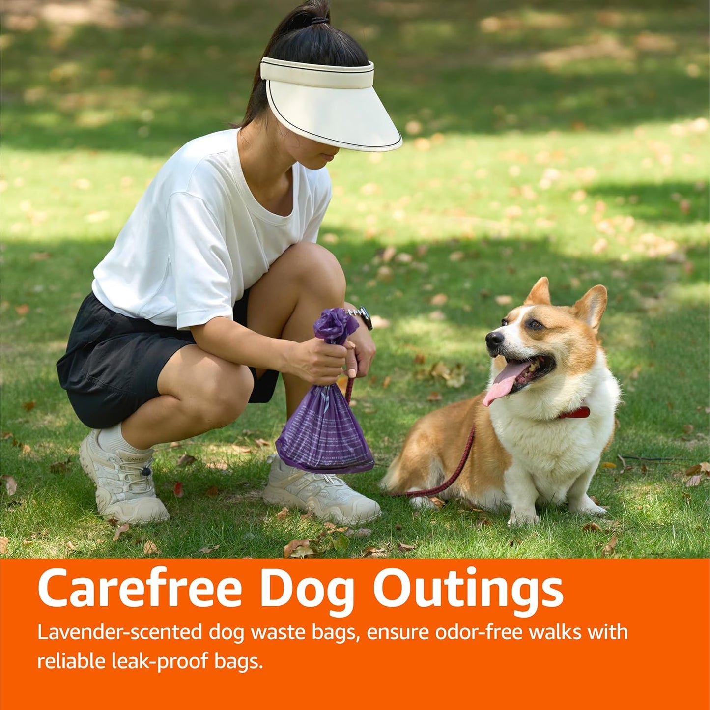 Amazon Basics Premium Lavender Scented Standard Dog Waste Bags, 300 Count (15 Pack of 20)