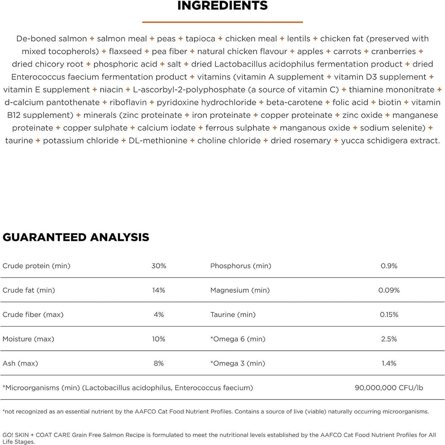 Go! Solutions Skin + Coat Care, Grain-Free Dry Cat Food, Salmon Recipe, 16 lb Bag