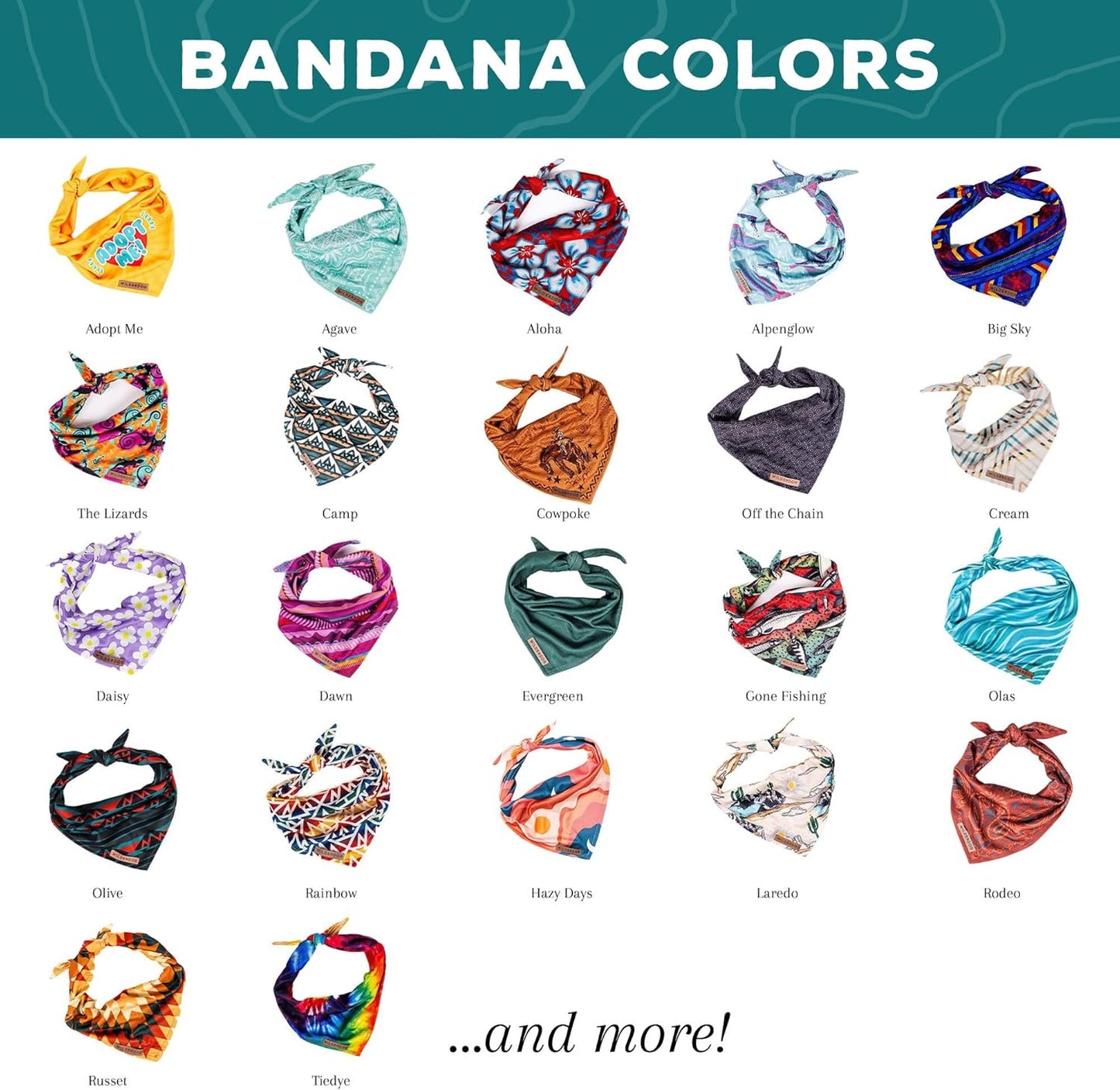 Wilderdog Dog Bandana with Lightweight Quick Drying Poly-Blend Mesh Material in Dawn