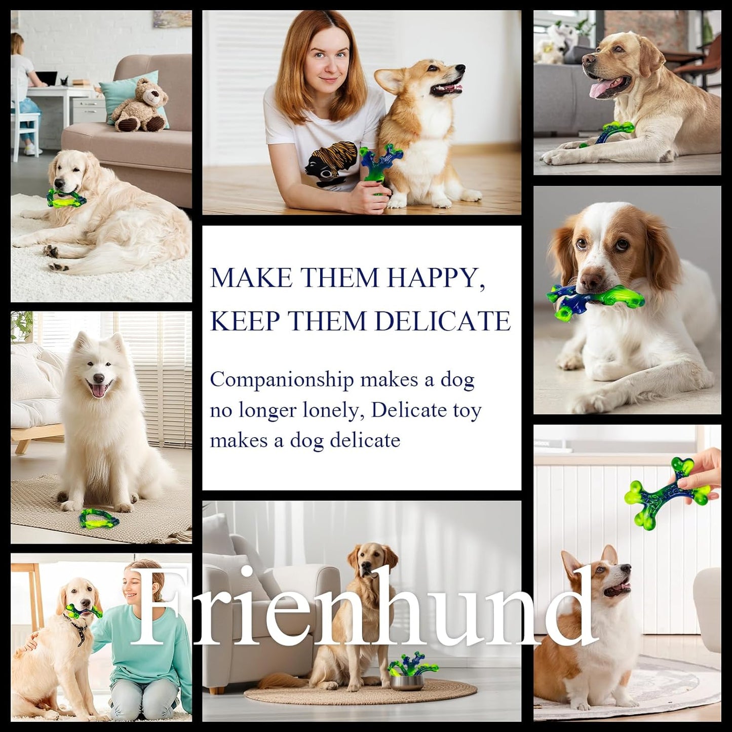 9-Pack Durable Dog Toys for Large Dogs: Durable Chew Toys for Large Breed, Indestructible Dog Toy for Aggressive Chewers, Dog, A for Furry Friends