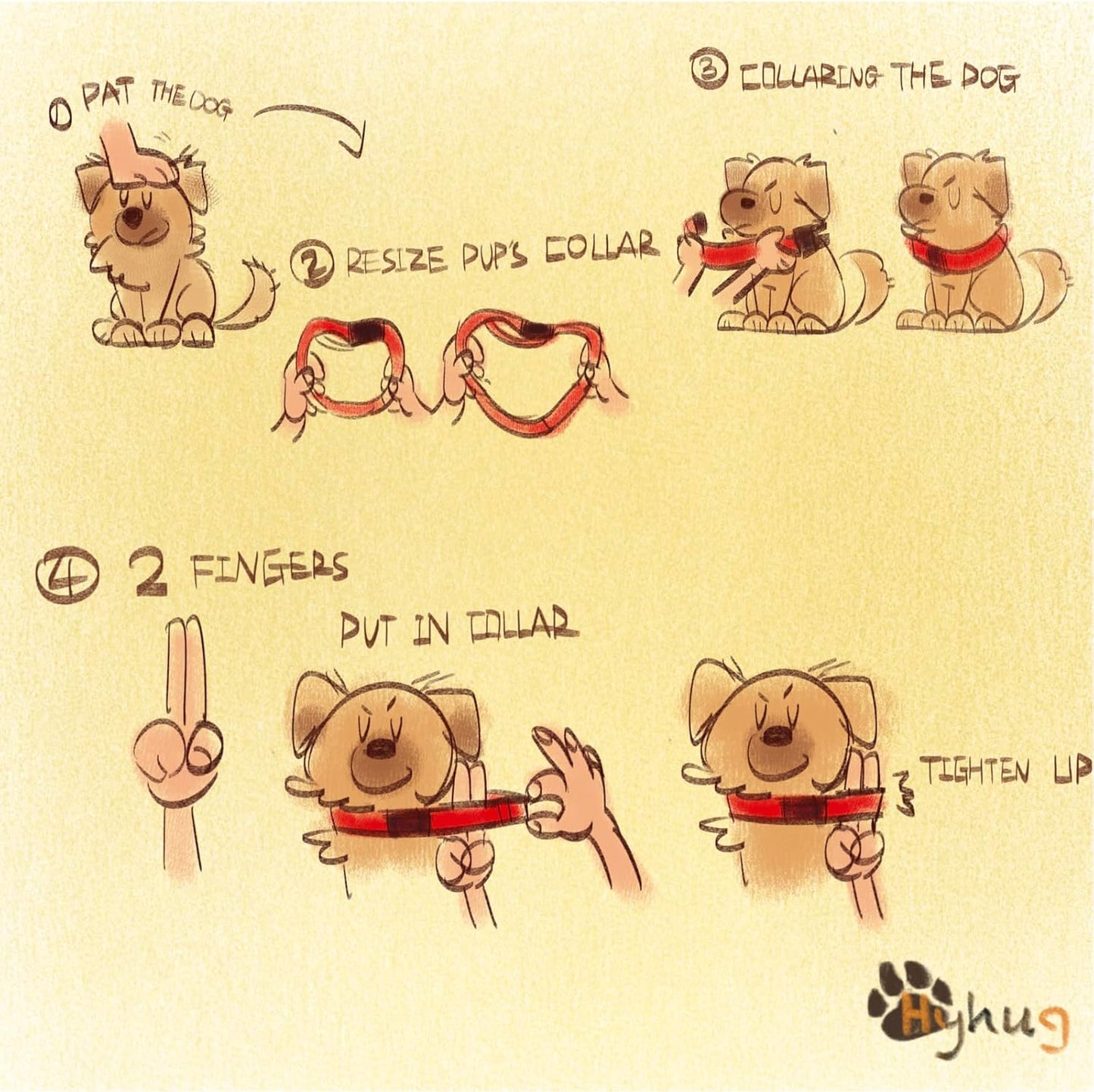 Hyhug Pets Classic Regular Solid Color Puppy Dog Collar (Small, Red)