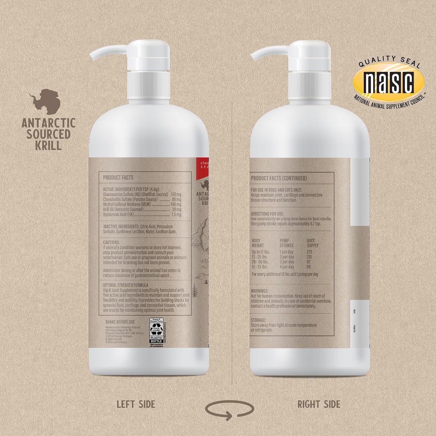 Grizzly Pet Products Joint Aid Liquid Hip and Joint Health Supplement Product for Dogs and Cats, 32 Ounce