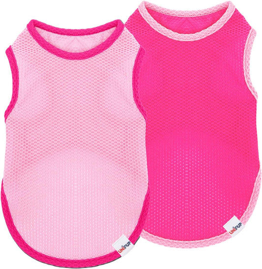 2 Pack Cooling Shirts for Dogs, Breathable Lightweight Dog Shirts for Small Dogs Girl, Sleeveless Sun Protection Shirt for Dog&Cat Puppy Vest Pet Apparel P23ST00601M