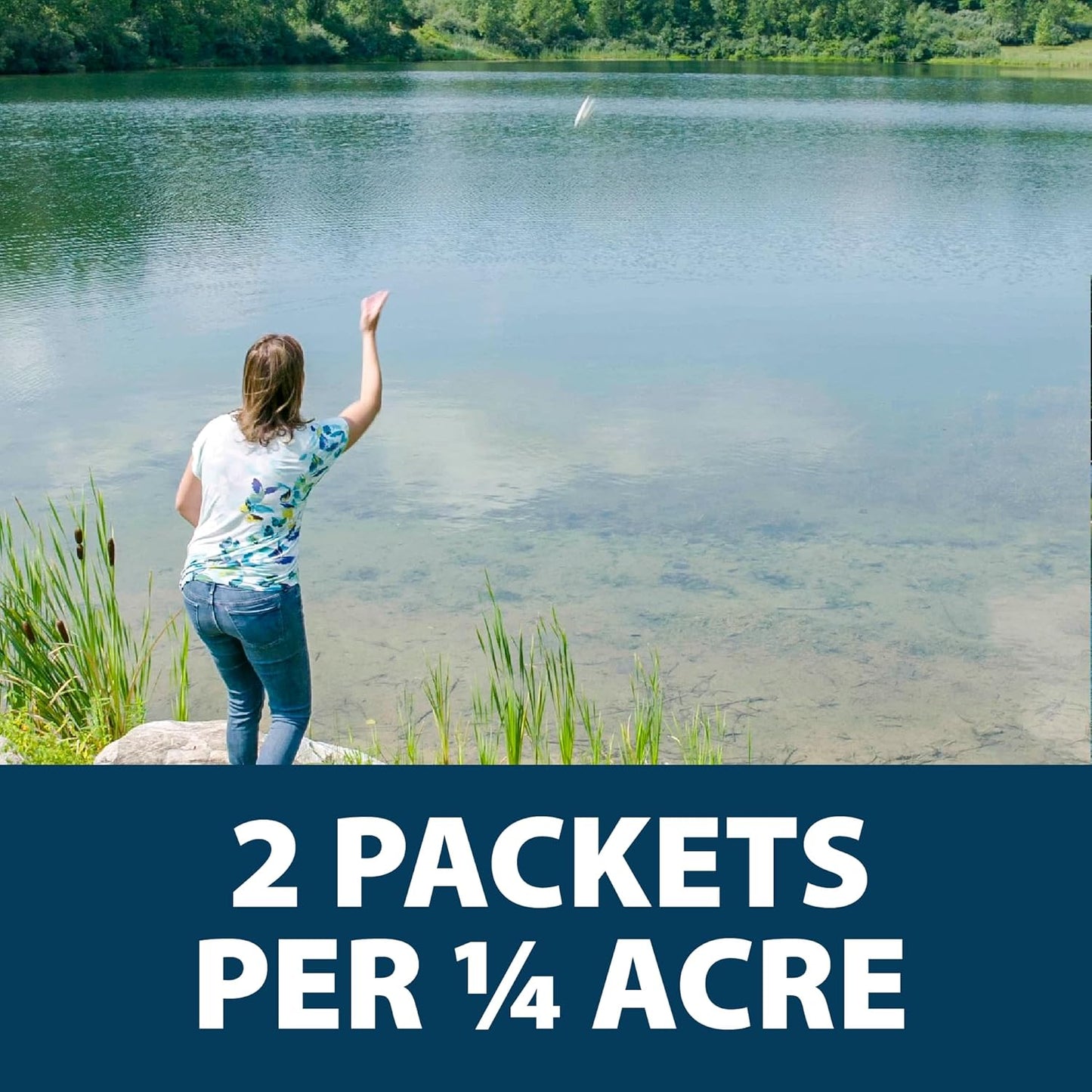 Airmax PondClear Packets, Beneficial Bacteria & Enzyme Clarifier Treatment with Ecoboost PRx, Clear & Clean Pond & Lake Water, Safe for Fish, 12-Count