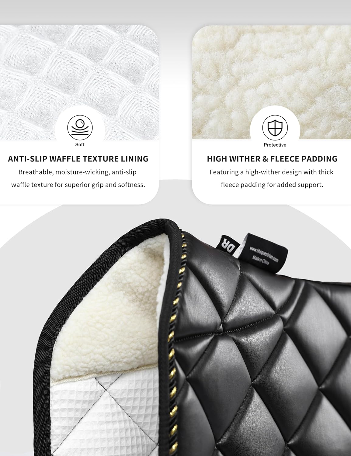 Harrison Howard Dressage Saddle Pad High-Performance Leather Saddle Pad for Horse Riding with Excellent Shock Absorption