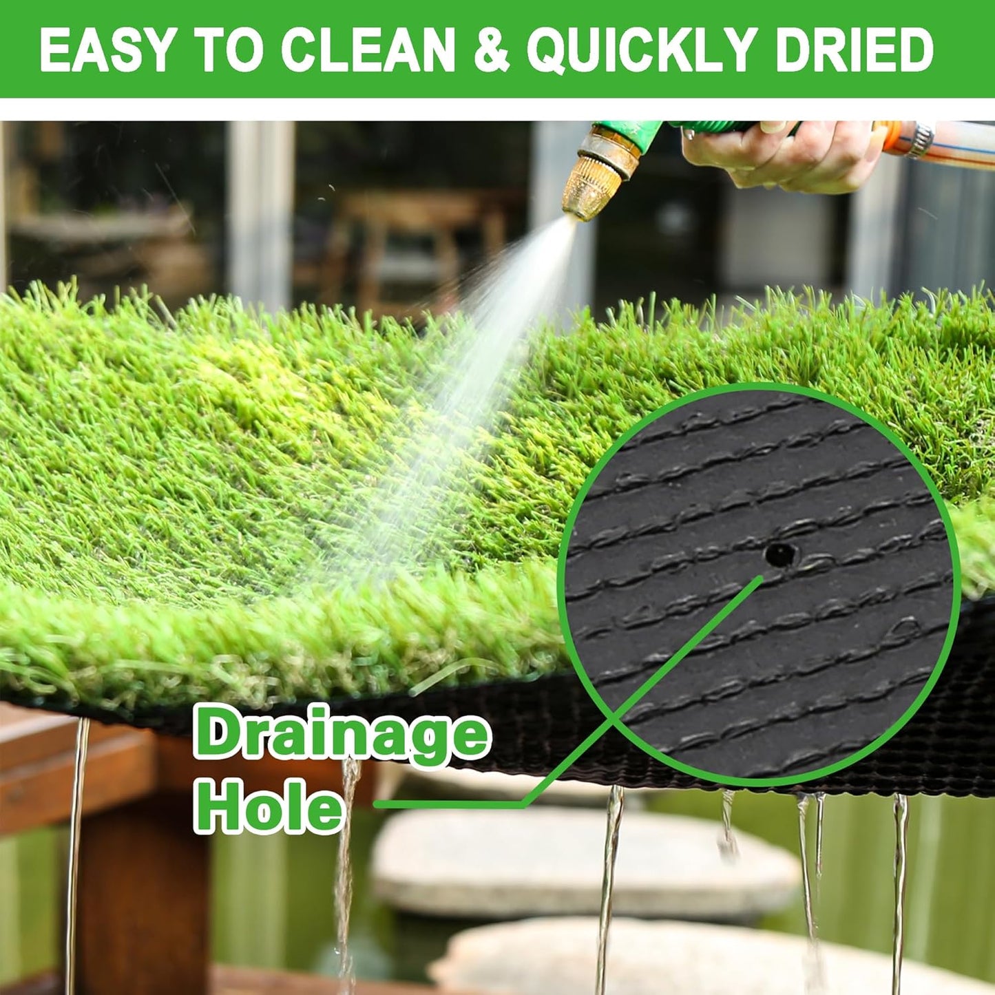 Artificial Grass Turf for Dogs 4 ft x 13 ft,1.38 inch Fake Grass Pad for Puppy Potty Training, Pet Rug for Indoor Outdoor Patio,Turf Mat for Dogs Potty