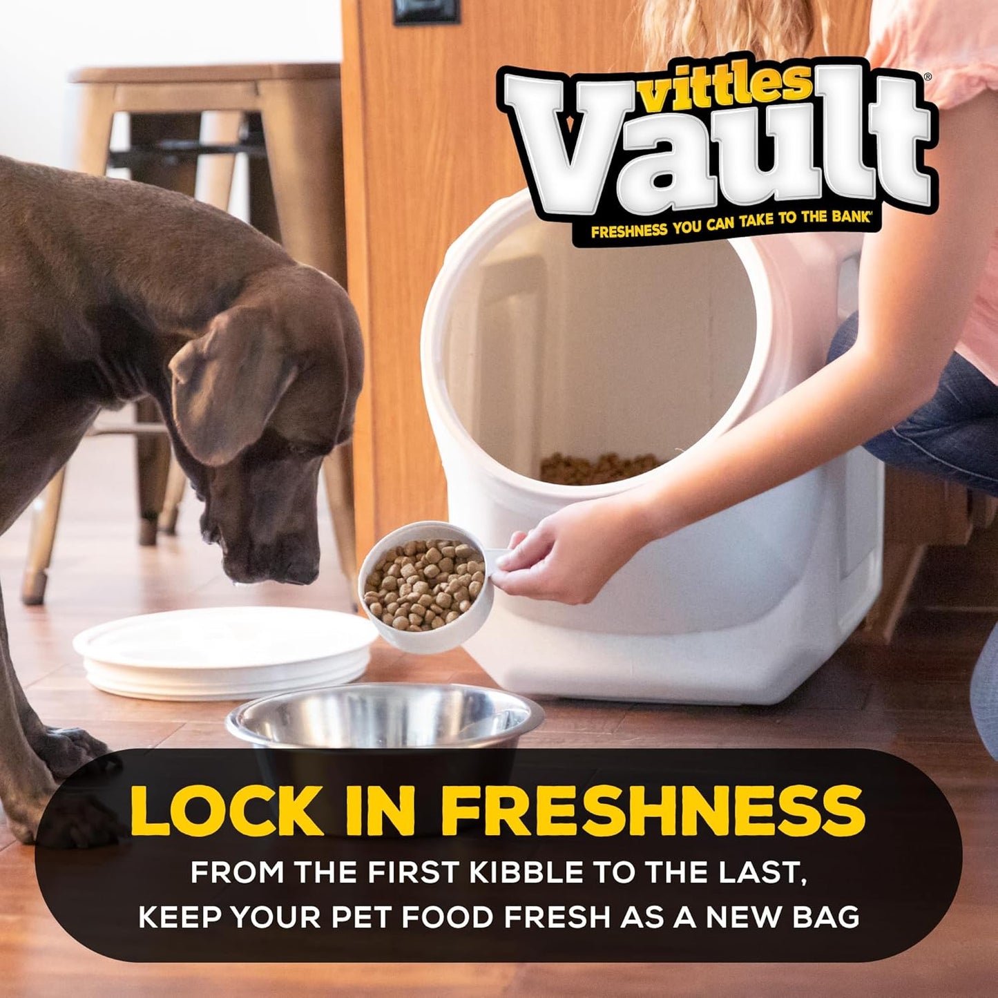 Gamma2 Vittles Vault Stackable Dog Food Storage Container with Sealing Lid, Up to 60 lbs Dry Pet Food Storage Container, USA-Made - [14.5" L x 19" H]