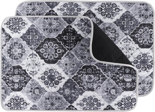 IEUUMLER Washable Pee Pads for Dogs, 2 Pack Reusable Pee Pads for Dogs Non-Slip Grip, Super Absorbent Waterproof Puppy Pads for Potty Training, Playpen, Crate, Whelping Box EU011 Black Grey, 41x41