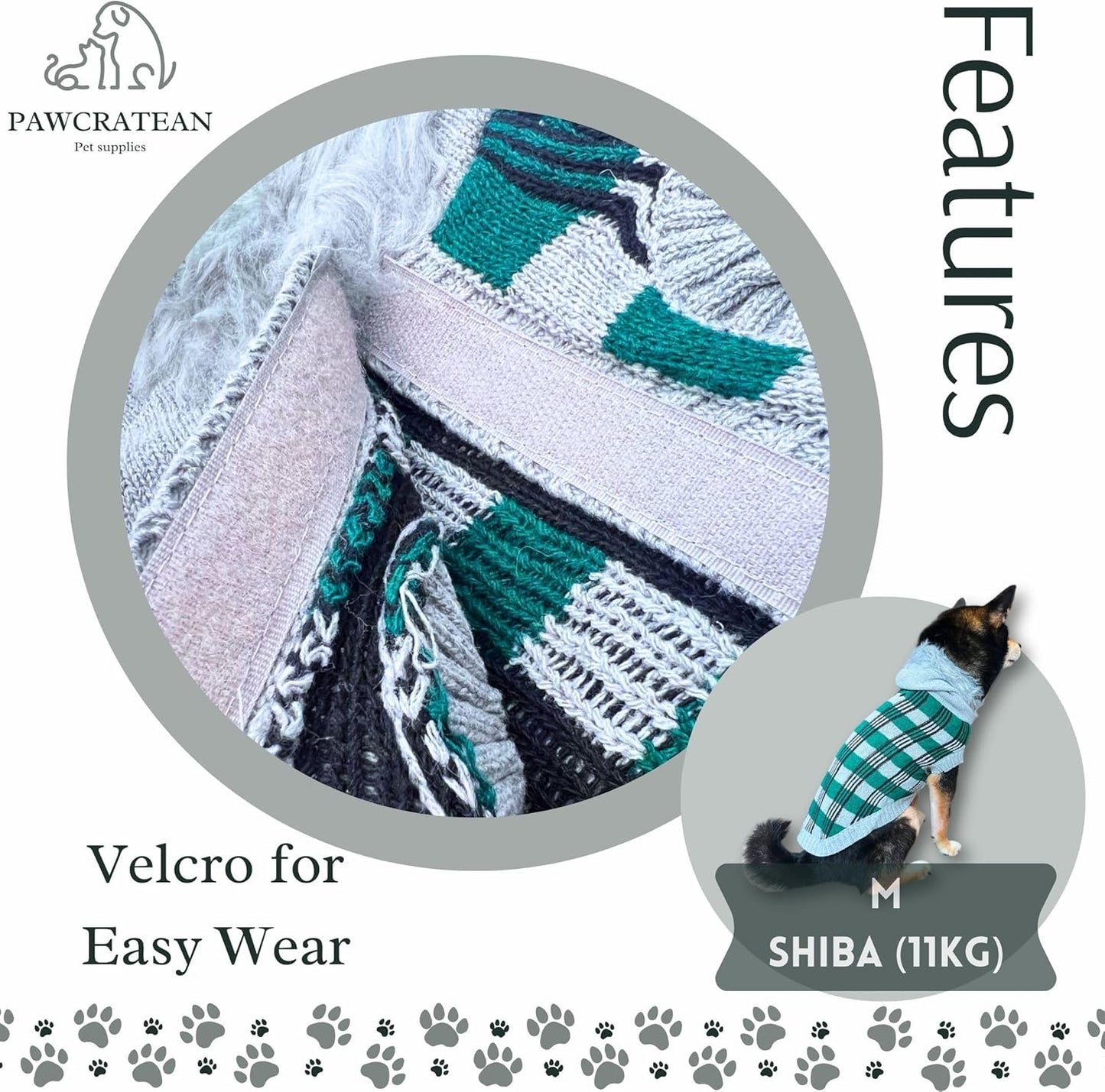 Cute Sweater for Dogs and Cats Soft Flannel Pet Outfit Warm and Cozy Animal Hoodie Small to Large Pet Clothes for Halloween Parties and Everyday Wear (Medium, Green Checkered with Hat)