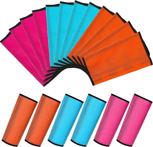Jexine 12 Fly Boots for Horse Set of 12 Loose Breathable Mesh Horse Fly Sheets Protective Horse Leg Wraps Leggings for Preventing Flies and Mosquitoes Bites (Pink, Blue, Orange)