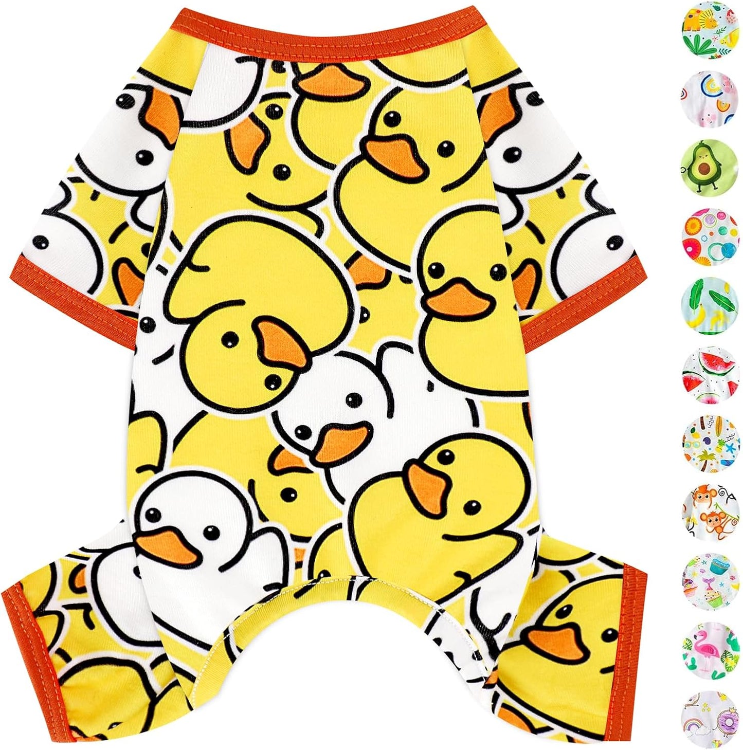 Dog Pajamas Pjs Spring Summer Dog Clothes for Small Dogs Girl - Boy - Small Size Dogs, Soft Stretchy Cute Puppy Clothes Doggie Onesies Cat Pet Jammies Outfit (Duck Yellow, X-Small)