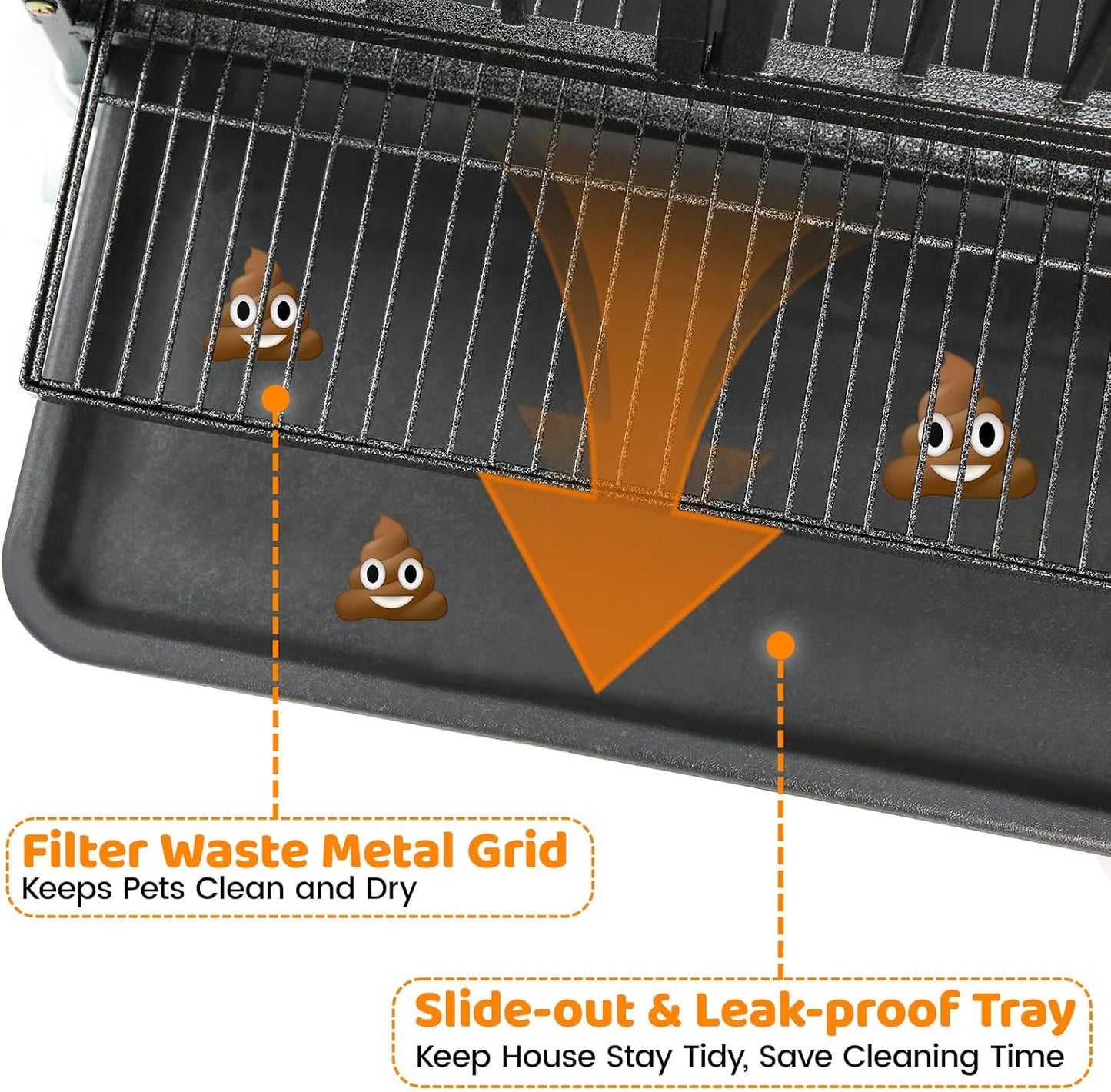 Homey Pet Two Levels 37 Inch Dog Crate, Escape Proof Dog Cage Kennel Indoor with Top Access and Lockable Wheels, Removable Tray, Heavy Duty Dog Crates for Medium/Small Dogs