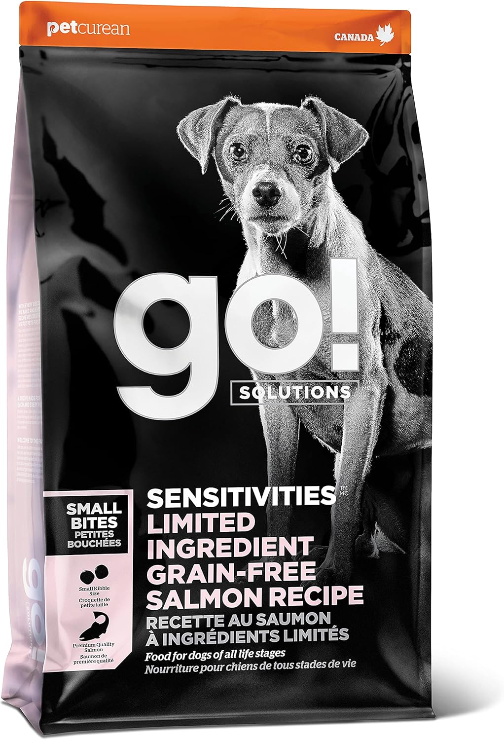 Go! Solutions Sensitivities Limited Ingredients, Grain-Free Dry Dog Food, Small Bites Salmon Recipe for Sensitive Stomach, 22 lb Bag