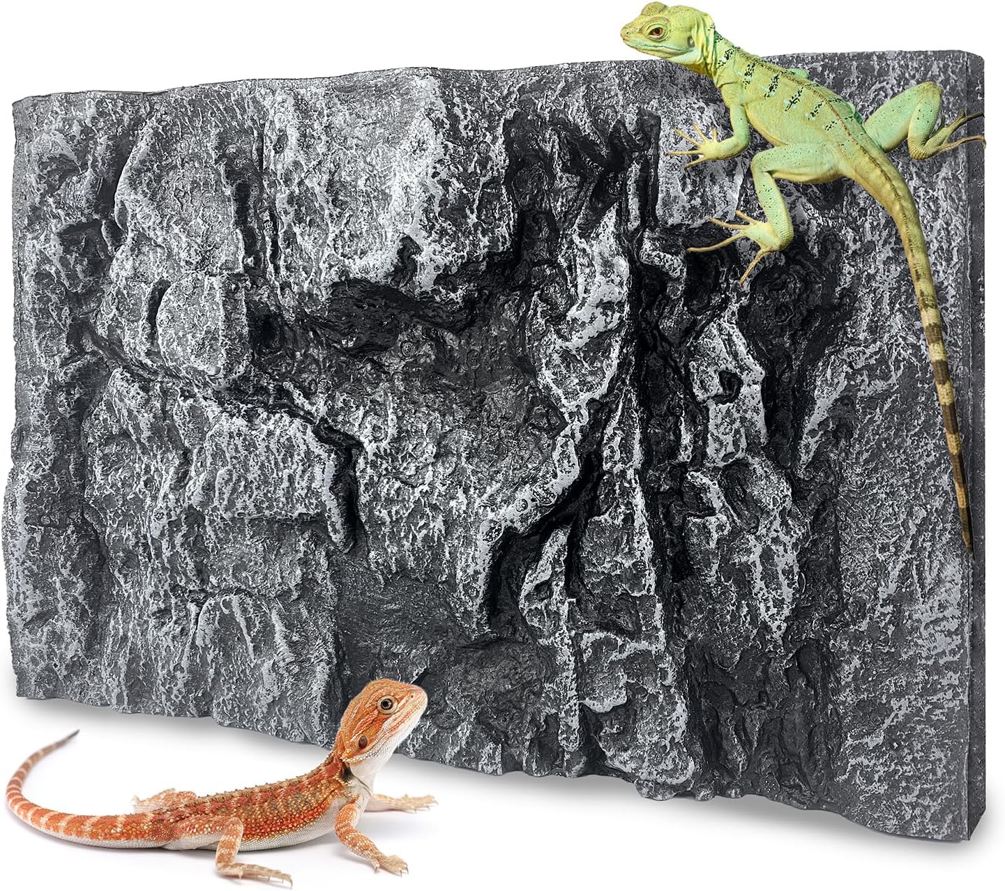 17.7x11.8in Rock Terrarium Background,3D Reptile Tank Background Board,Amphibian Stereo Backdrop Wall,Lizard Snake Gecko Spider Turtle Fish pet silo Background Decorative Panel(Grey)